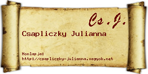 Csapliczky Julianna névjegykártya