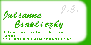 julianna csapliczky business card